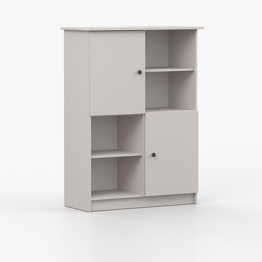 REGAL OLAF II 95cm/130cm/43cm Kaschmir, Griff Anthrazit - Kaschmir/Anthrazit, Holzwerkstoff/Metall (95/130/43cm) - imoebel24