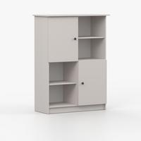 REGAL OLAF II 95cm/130cm/43cm Kaschmir, Griff Anthrazit - Kaschmir/Anthrazit, Holzwerkstoff/Metall (95/130/43cm) - imoebel24