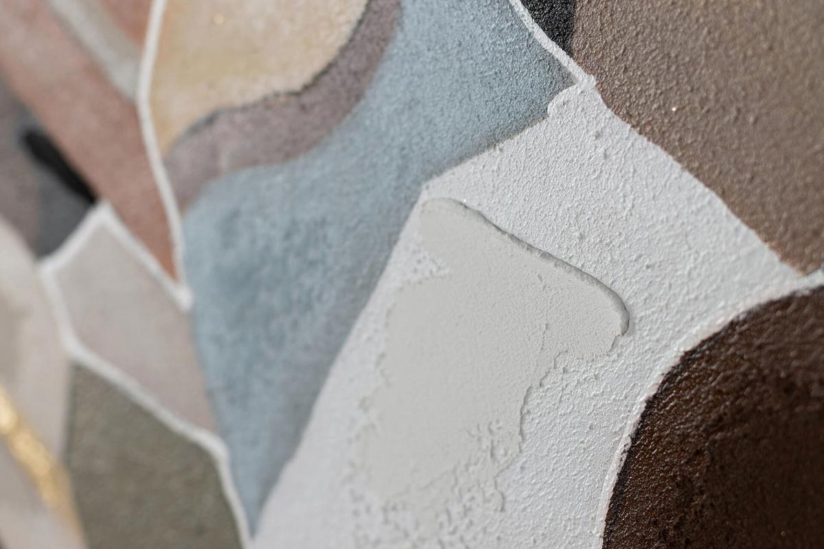 ACRYLBILD HANDGEMALT 80/80 cm - Beige/Braun, Holz/Textil (80/80cm) - KUNSTLOFT