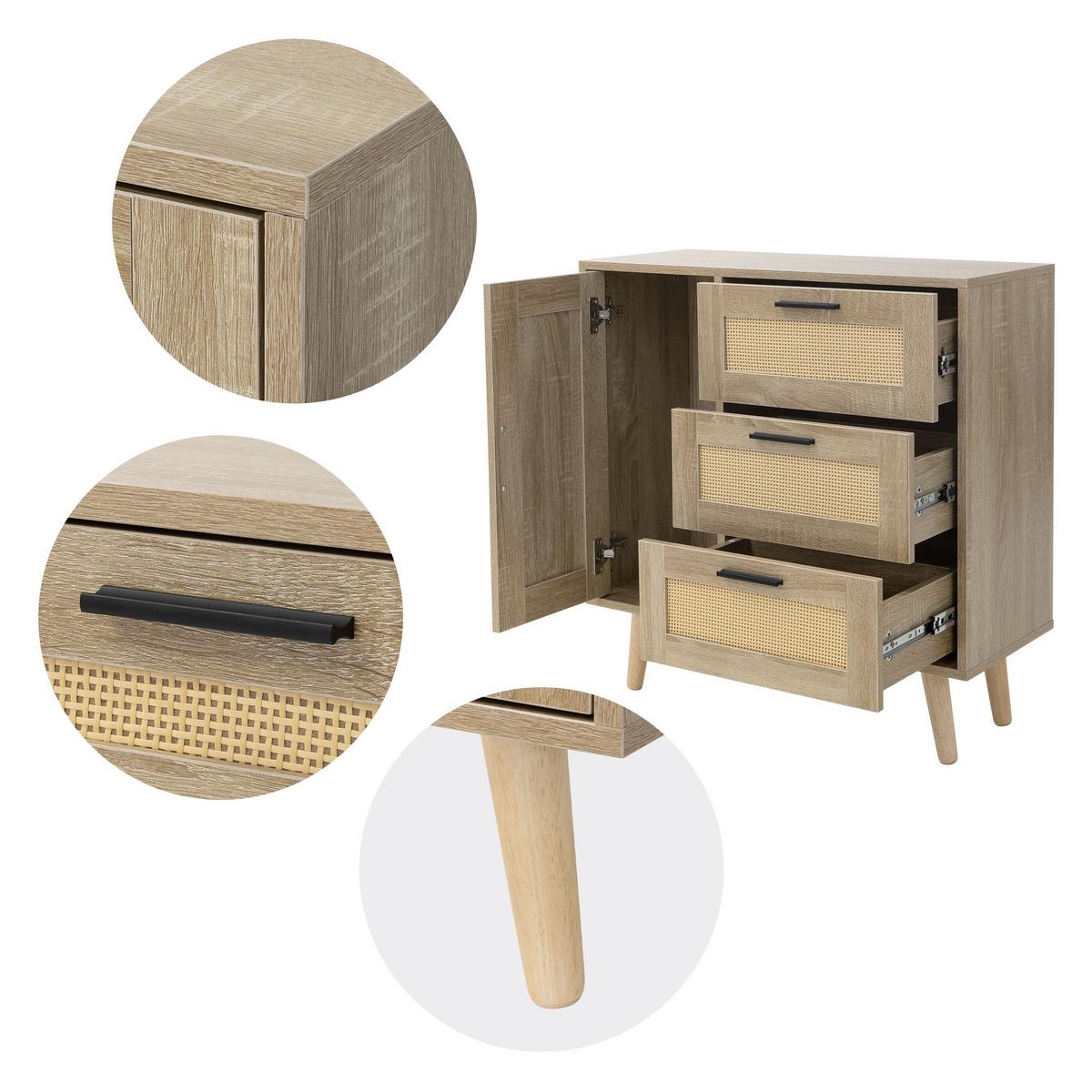 KOMMODE 4 Fächer - Beige, Holzwerkstoff (30/76/74cm) - ML-DESIGN
