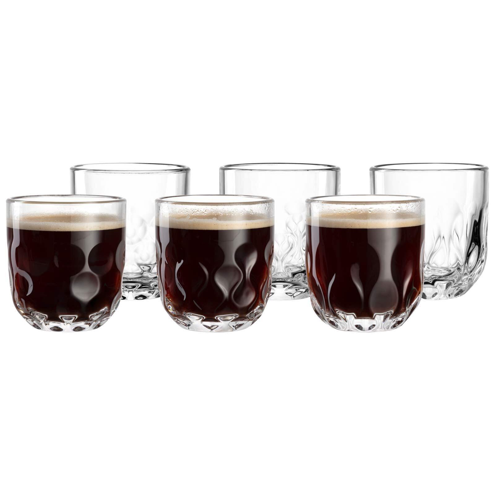KAFFEEGLÄSER-SET (1/2/3) Gocce transparent 220 ml 6-tlg. - Transparent, Glas (7.6/8.5/7.6cm) - Leonardo Living