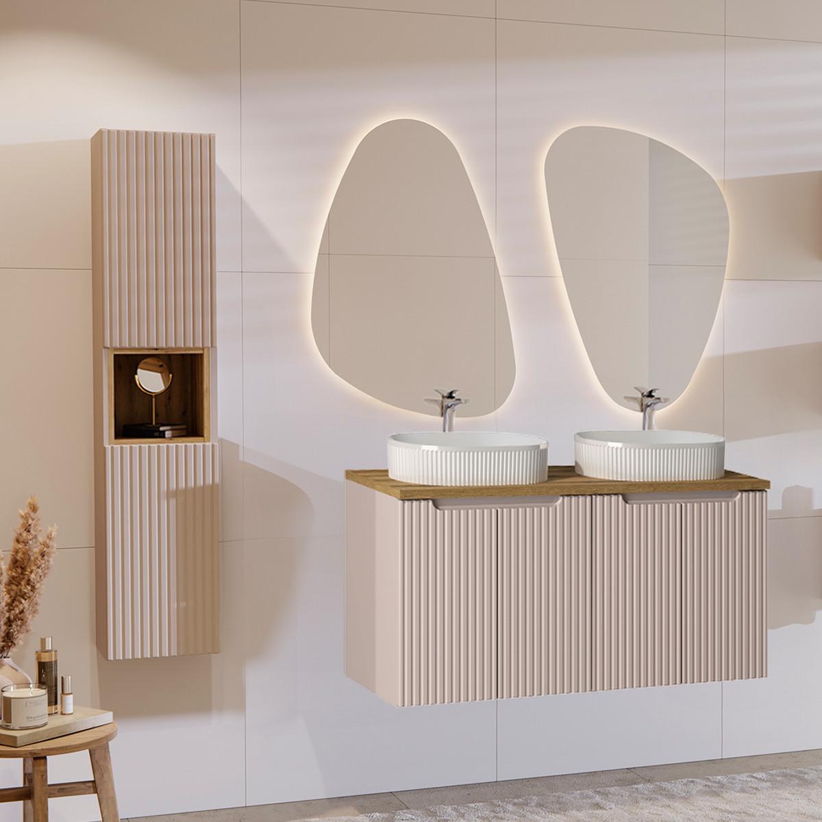WASCHTISCHUNTERSCHRANK 120cm Riva Kaschmir - Beige, Holzwerkstoff (120/57/40cm) - Petits-meubles