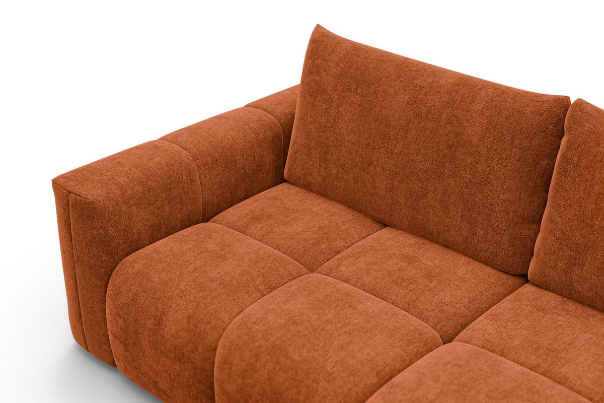 ECKSOFA VERONA 3-Sitzer rechts, Orange - Schwarz/Orange, Holz/Textil (224/173cm) - Courtois Laville