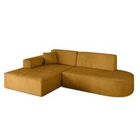 ECKSOFA Ottomane Links IREA-L1-v4 - 232x165x77 cm Senfgelb - Grün, Holzwerkstoff/Textil (232/165cm) - ALTDECOR