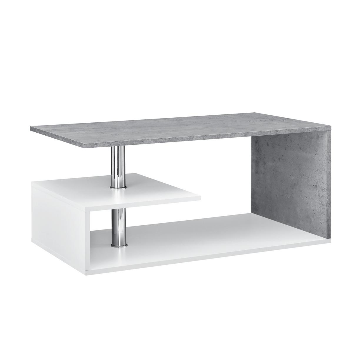 COUCHTISCH Haarlem 50/90/41 - Hellgrau/Weiß, Holzwerkstoff (90/50/41cm) - [en.casa]