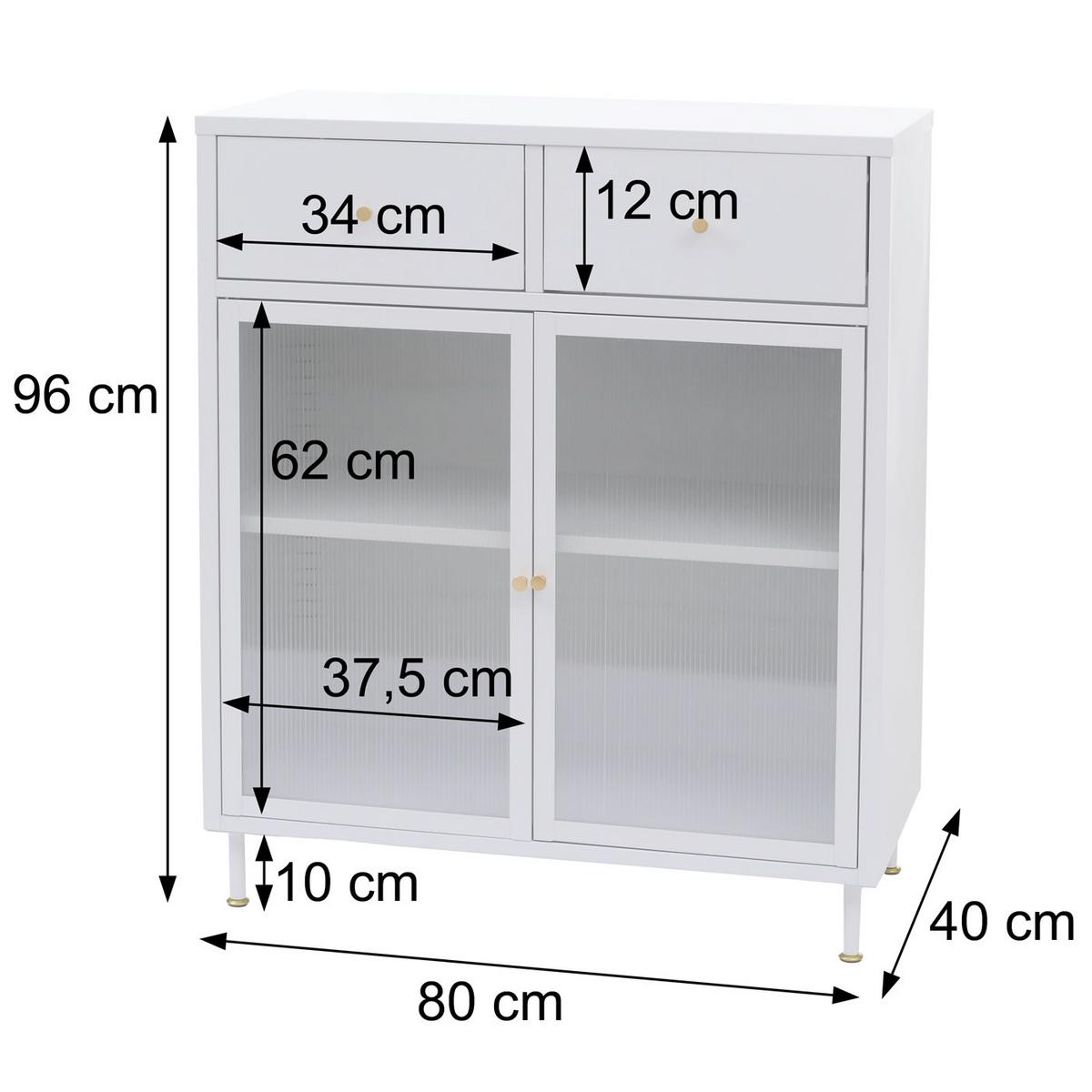 KOMMODE Weiß - Weiß, Metall (80/96/40cm) - MCW