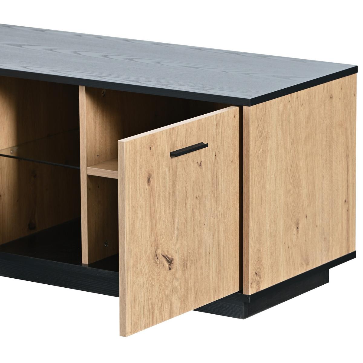 TV-SCHRANK Braun 180/40/45 cm - Braun, Glas/Holzwerkstoff (40/45/180cm) - Urban Meuble