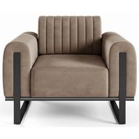 SESSEL Parissa 106 cm - Beige/Schwarz, Holz/Metall (106/79/92cm) - Selsey