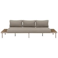 GARTENSOFA 3-Sitzer Akazienholz Beige Fivizzano - Hellbraun/Beige, Holz (266/78/69cm) - Beliani