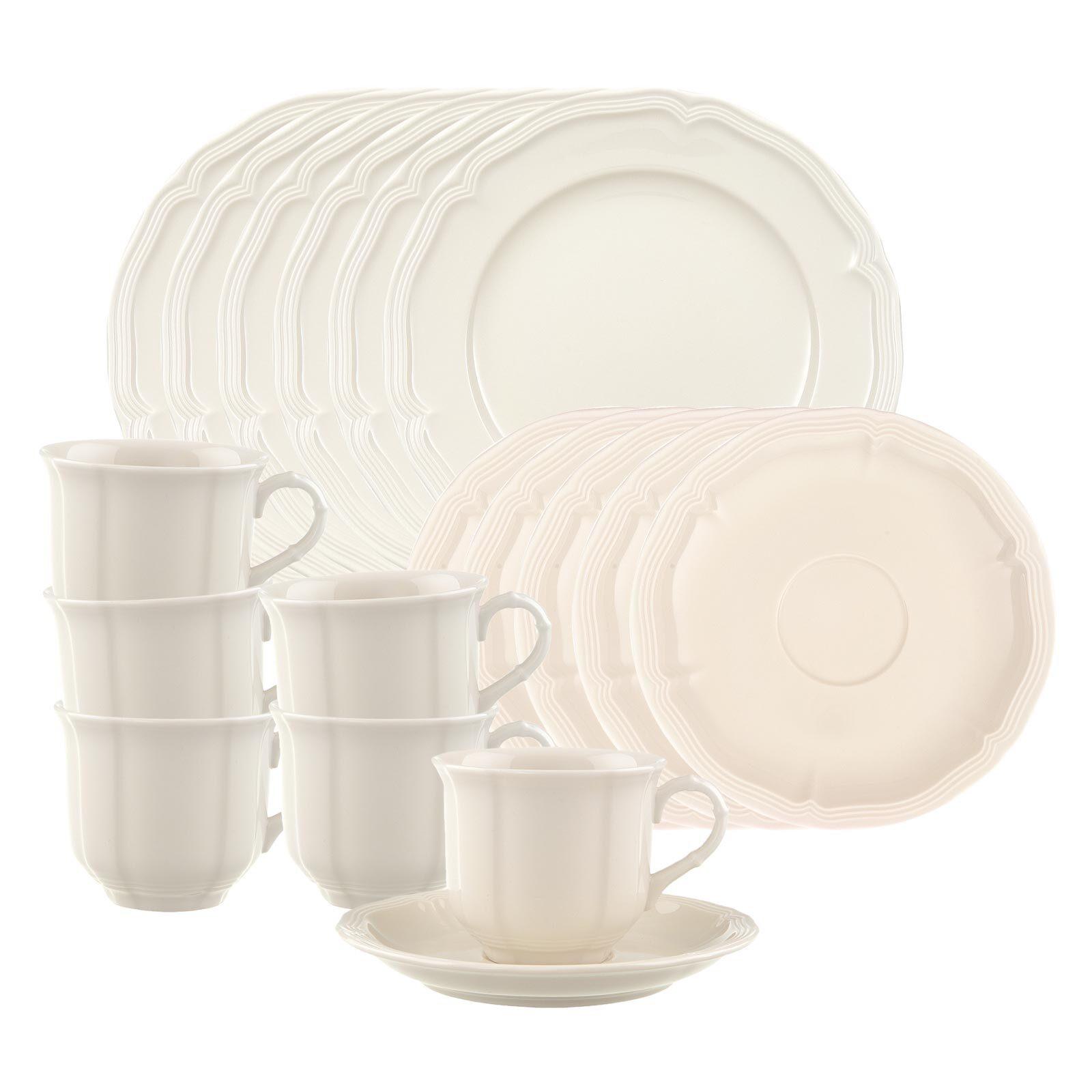 KAFFEESERVICE Manoir weiß 18-tlg. - Weiß, Keramik (8.1/6.7/9.8cm) - Villeroy & Boch