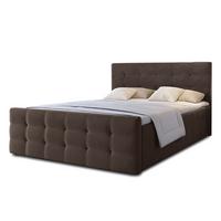 BOXBETT ARGENTARO 140x200 cm mit Bettkasten und Matratze - Braun + TOPPER - Schwarz/Braun, Holz/Holzwerkstoff (140/200cm) - AX Living