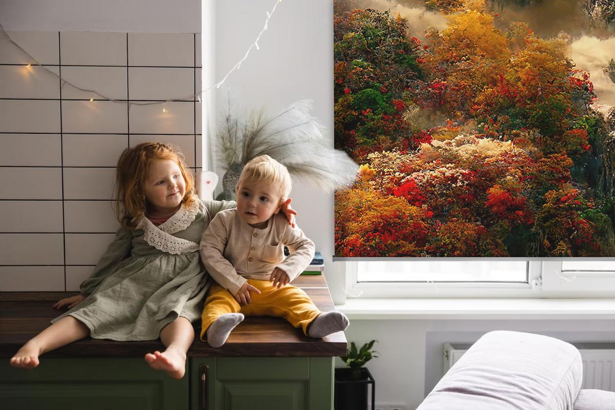 INNENROLLO - Fensterrollo - Rollo - 80x180 cm - Mountain View - Braun, Kunststoff (80/180/0.5cm) - TULUP