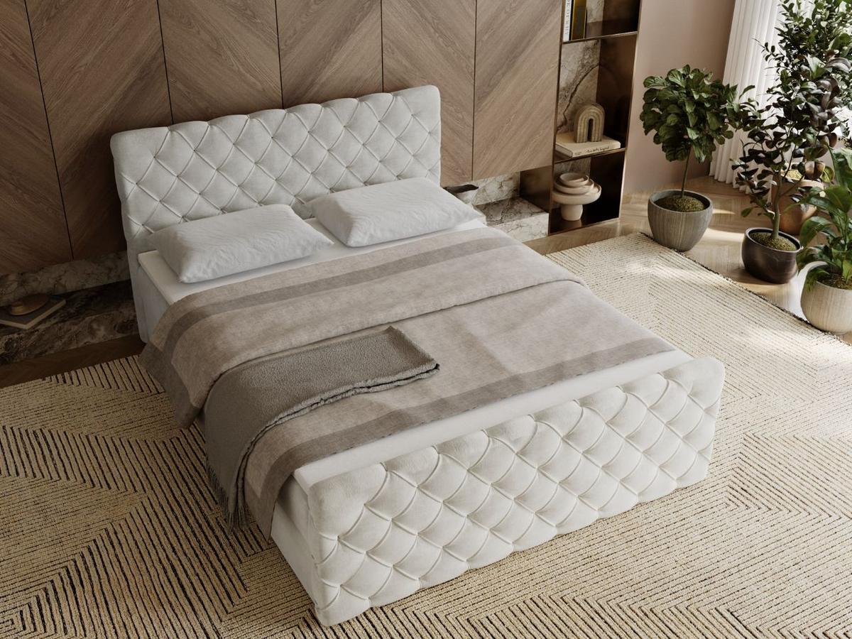 BOXBETT Lunaris 140x200 Creme - Creme, Holz/Textil (140/200cm) - Graingold