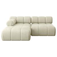 ECKSOFA modulares Sofa Razon-L1 - 190x160x70 cm Beige Velours - Beige, Holzwerkstoff/Textil (190/160cm) - ALTDECOR