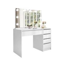SCHMINKTISCH MADA ELITE Weiß / Weiß mit Spiegel und Beleuchtung - Weiß, Holzwerkstoff (120/142/55cm) - Lookway