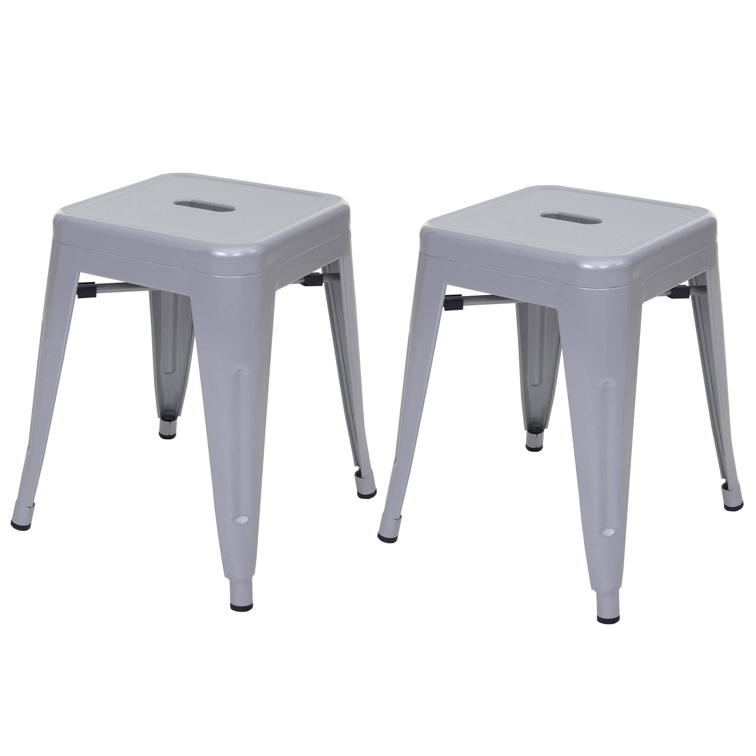 HOCKER Grau 2er-Set - Grau, Metall (39/46/39cm) - MCW