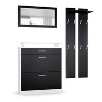 GARDEROBE Loret Front in Schwarz matt - Schwarz, Holzwerkstoff (180/200/23cm) - Vladon
