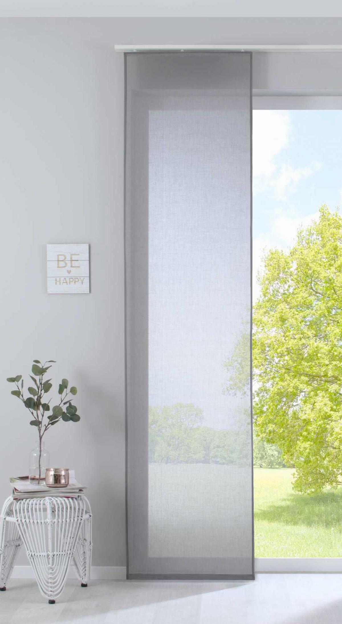 SCHIEBEVORHANG »Nizza« HxB 245x60 cm Grau - Grau, Textil (60/245cm) - Gardinenbox
