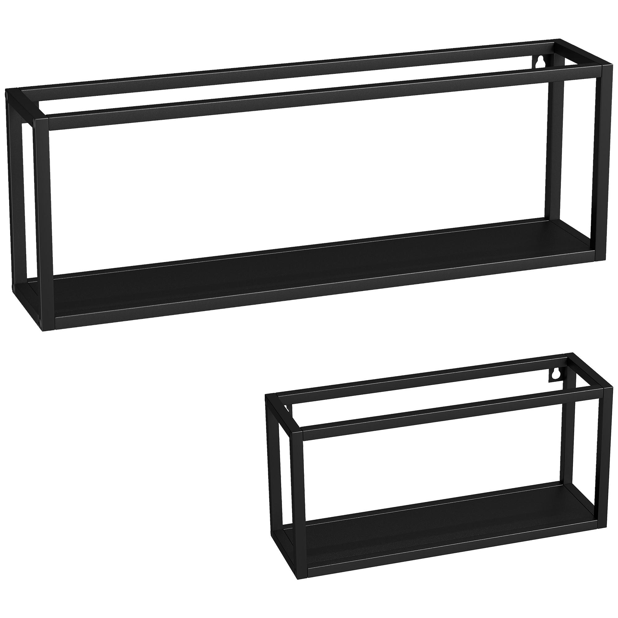 STANDREGAL 2er Set Stahl Schwarz - Schwarz, Metall (12/21/60cm) - HOMCOM