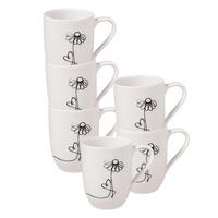 STATEMENT LINES BECHER 'FAMILY' Statement Lines Becher weiß 290 ml 6er Set - Weiß, Keramik (0.29L) - Villeroy & Boch