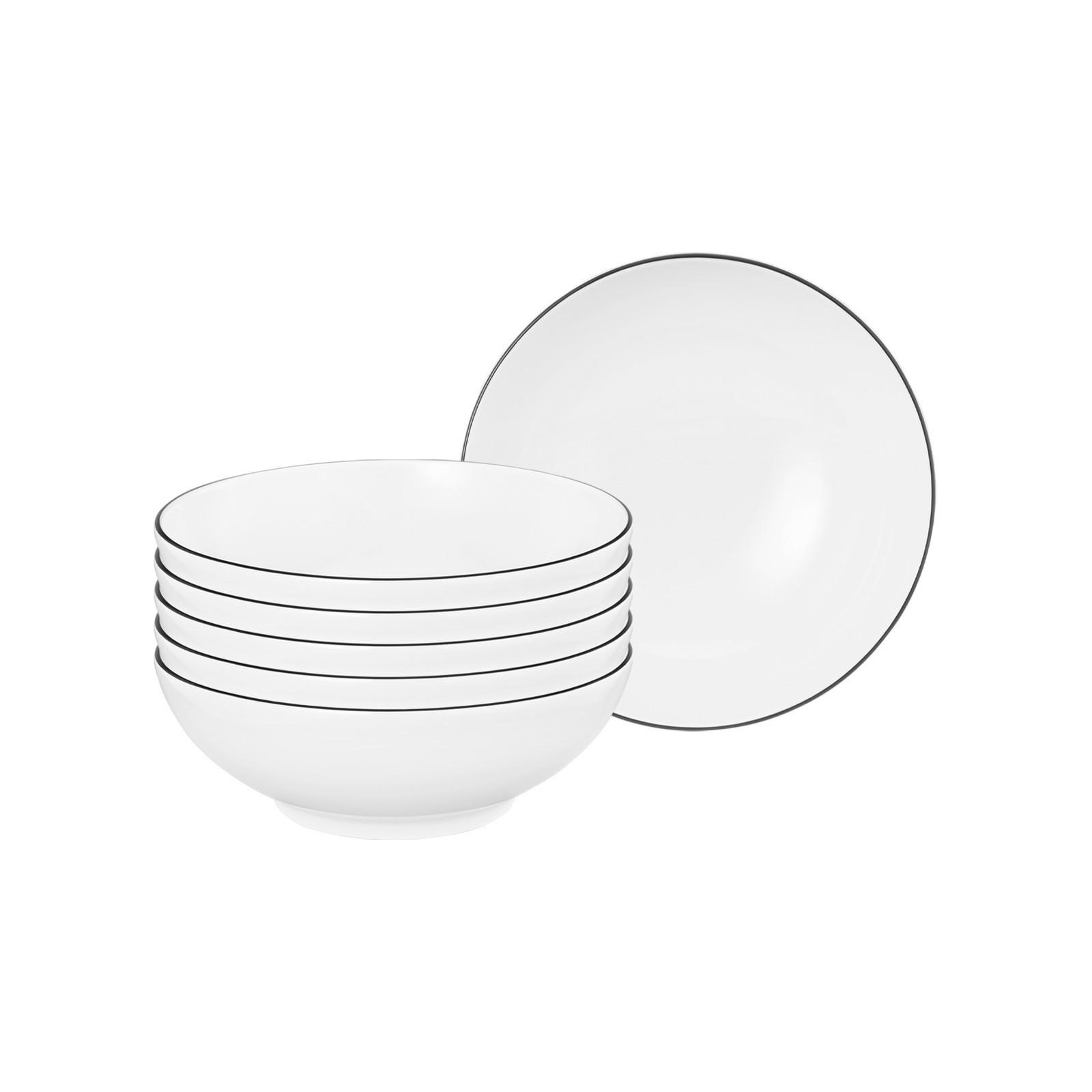 DESSERTSCHALEN Lido Black Line weiß ø 15 cm 6er Set - Weiß, Keramik (15.2cm) - Seltmann Weiden