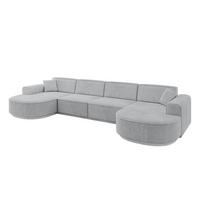 WOHNLANDSCHAFT MARI-U2-v3 - 388x171x83 cm Grau Cord - Schwarz/Grau, Holzwerkstoff/Kunststoff (388/83/171cm) - ALTDECOR