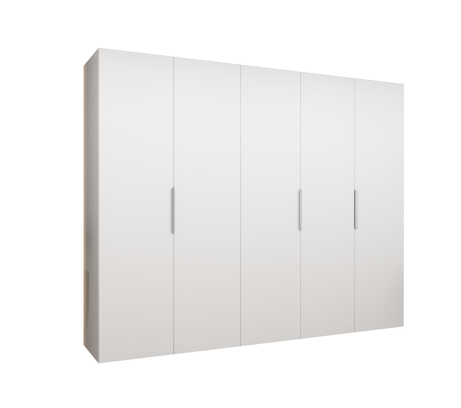 DREHTÜRENSCHRANK 202/250/52 5-türig - Kaschmir/Weiß, Holz (250/202/52cm) - MÖBEL KRYSPOL