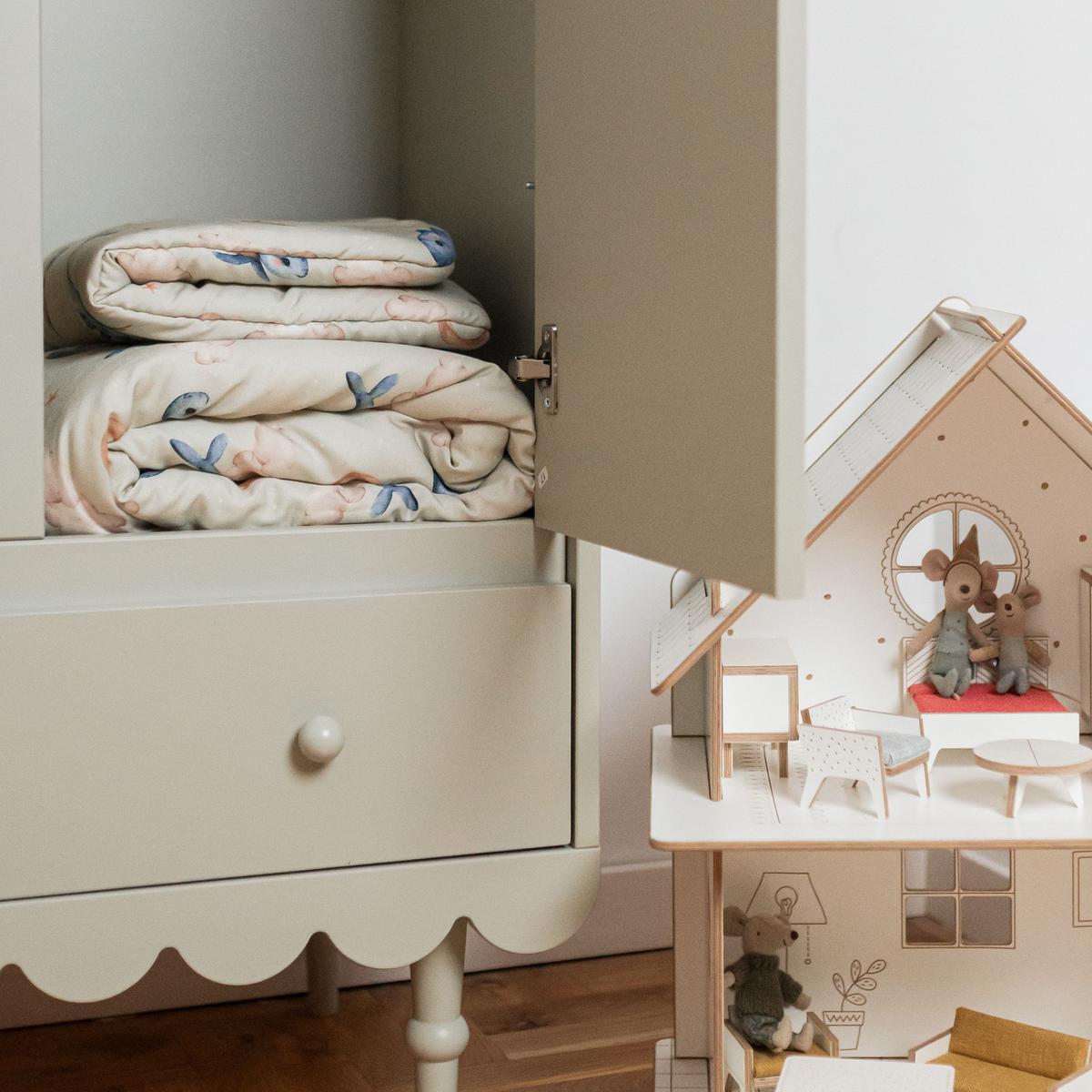 BABY Bambus-Bettwäsche Wale - Olivgrün, Textil (100/135cm) - waldin