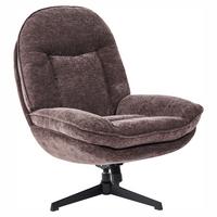 DREHSESSEL Chenillegewebe Dunkelbraun Aremark - Schwarz/Braun, Textil/Metall (80/97/92cm) - Beliani