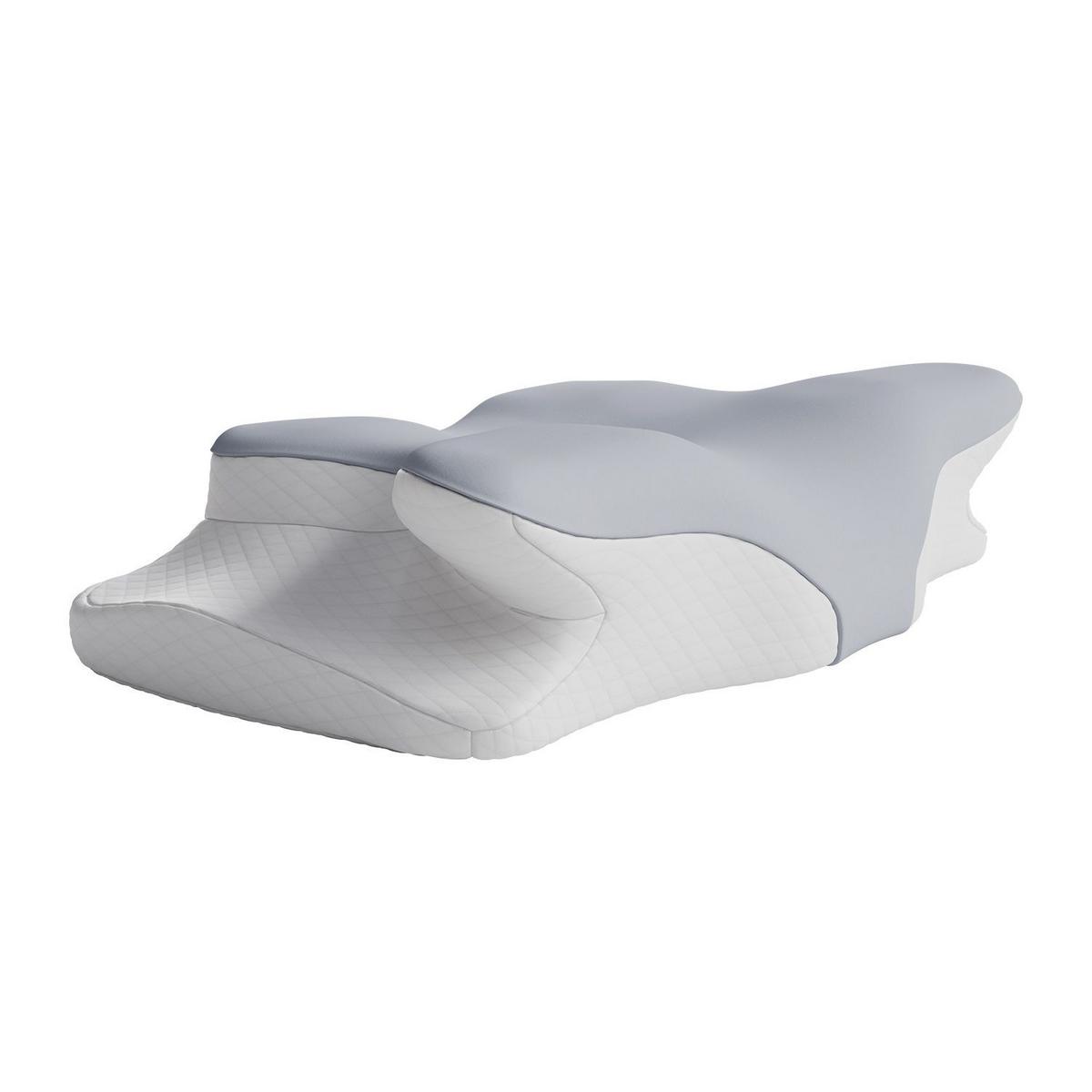 NACKENKISSEN weiß / grau (1er-Set) - Weiß, Textil (41/63cm) - Juskys
