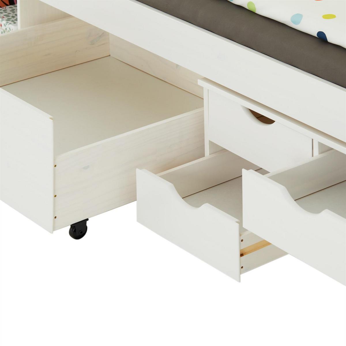 SOFABETT SENTA 90x200 cm weiß - Weiß, Holz (98/63/205cm) - IDIMEX