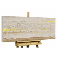 ÖLGEMÄLDE 120/60 cm - Goldfarben/Weiß, Holz/Textil (120/60cm) - KUNSTLOFT