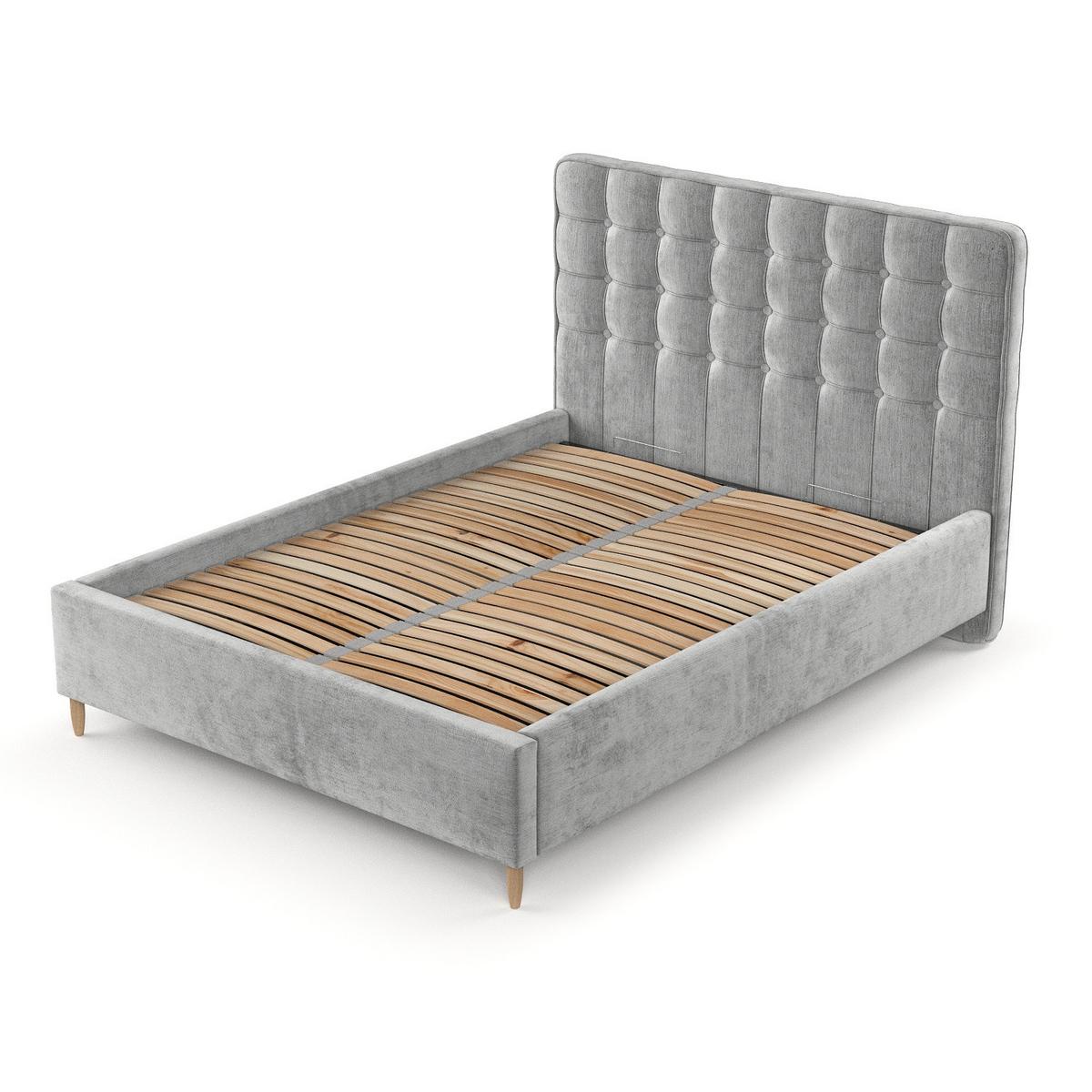 POLSTERBETT Paloma 120/200 cm Hellgrau im Lotta Stoff - Hellgrau/Naturfarben, Holz/Holzwerkstoff (120/200cm) - AltaBeds