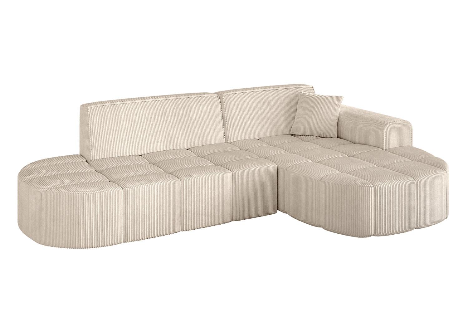 ECKSOFA Ottomane Rechts LIVO-L1 - 252x173x79,5 cm Beige - Beige, Holzwerkstoff/Textil (252/173cm) - ALTDECOR