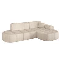 ECKSOFA Ottomane Rechts LIVO-L1 - 252x173x79,5 cm Beige - Beige, Holzwerkstoff/Textil (252/173cm) - ALTDECOR