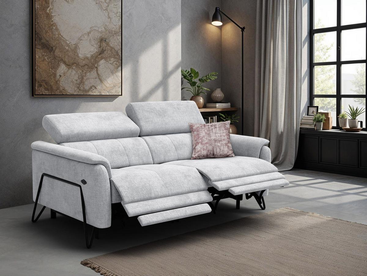 RELAXSOFA RODEN 3-Sitzer, hellgrau - Hellgrau, Holz/Textil (194/82/103cm) - Wozimo