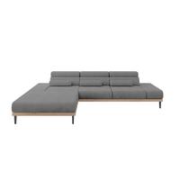 ELEKTRISCHES ECKSOFA Links MONA 316x205x85 Grau Velours - Taupe, Holzwerkstoff/Textil (316/205cm) - ALTDECOR