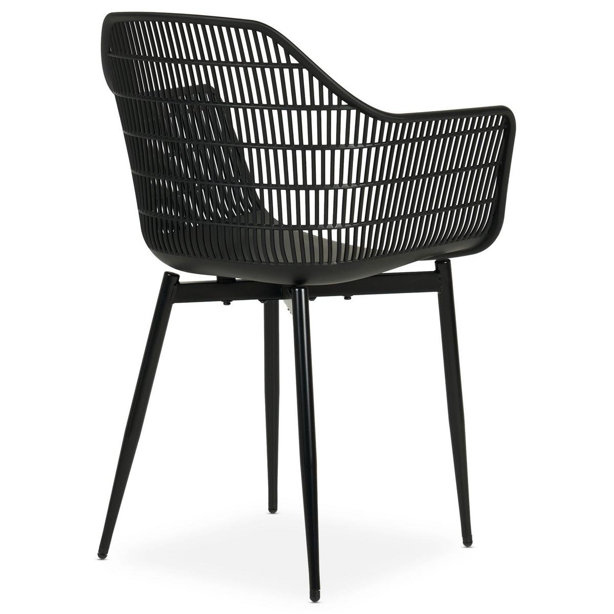 GARTENSTÜHLE MARGHERITA 4er-Set schwarz - Schwarz, Textil (60/86/52cm) - IDIMEX