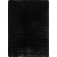 KURZFLORTEPPICH Waschbar ISAR, einfarbig, aus Polyester, Schwarz, Ø 80 cm - Schwarz, Textil (80/80cm) - KADIMA DESIGN