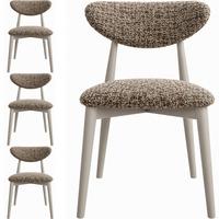 POLSTERSTUHL Mallow – 4er Set – Kaschmirfarbene Holzbeine – Weiche Sitzfläche und Rückenlehne – Braun Chenille - Kaschmir/Braun, Holz/Textil (53/79/49cm) - WFL GROUP