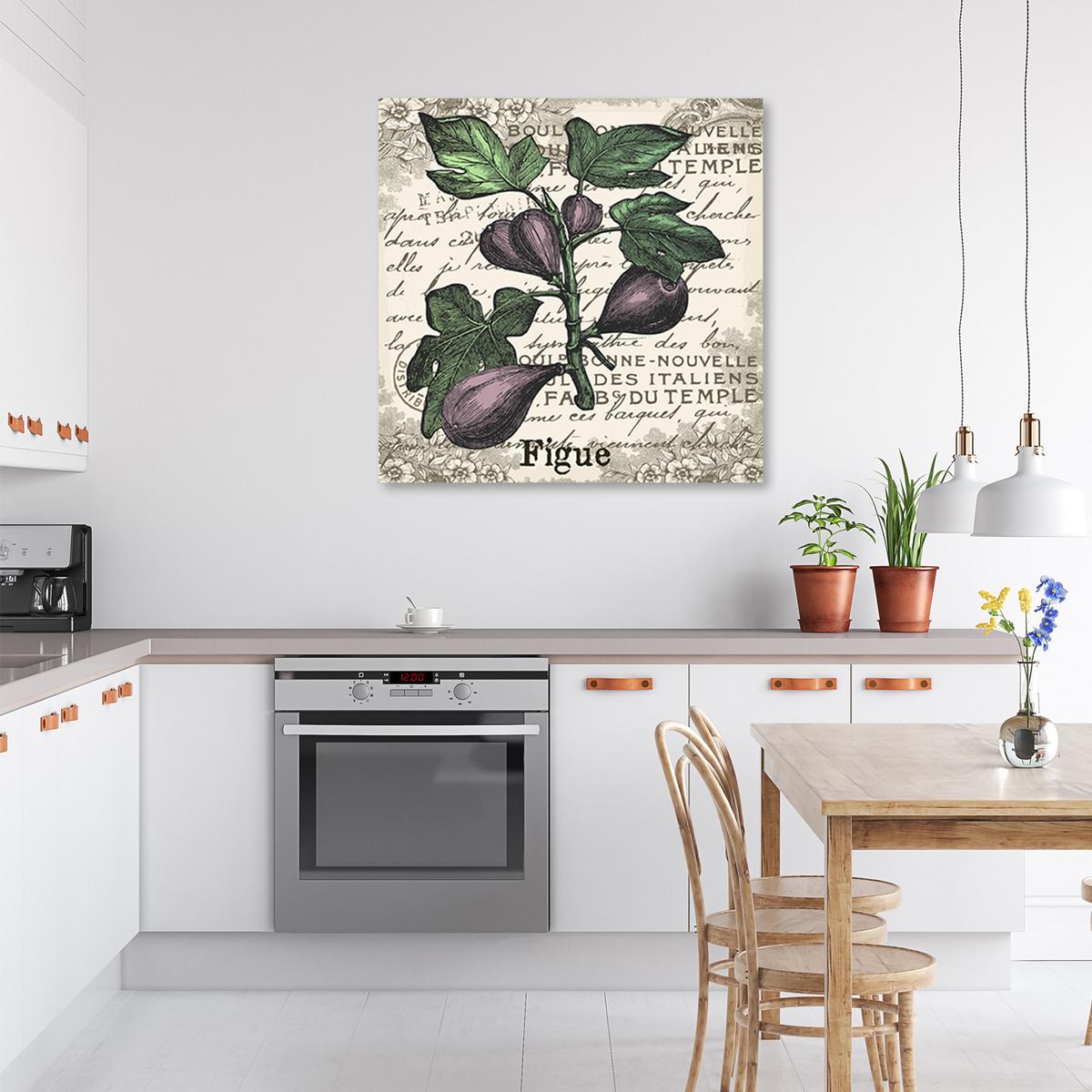 WANDBILD vintage feigen - Lila, Textil (40/40cm) - Feeby