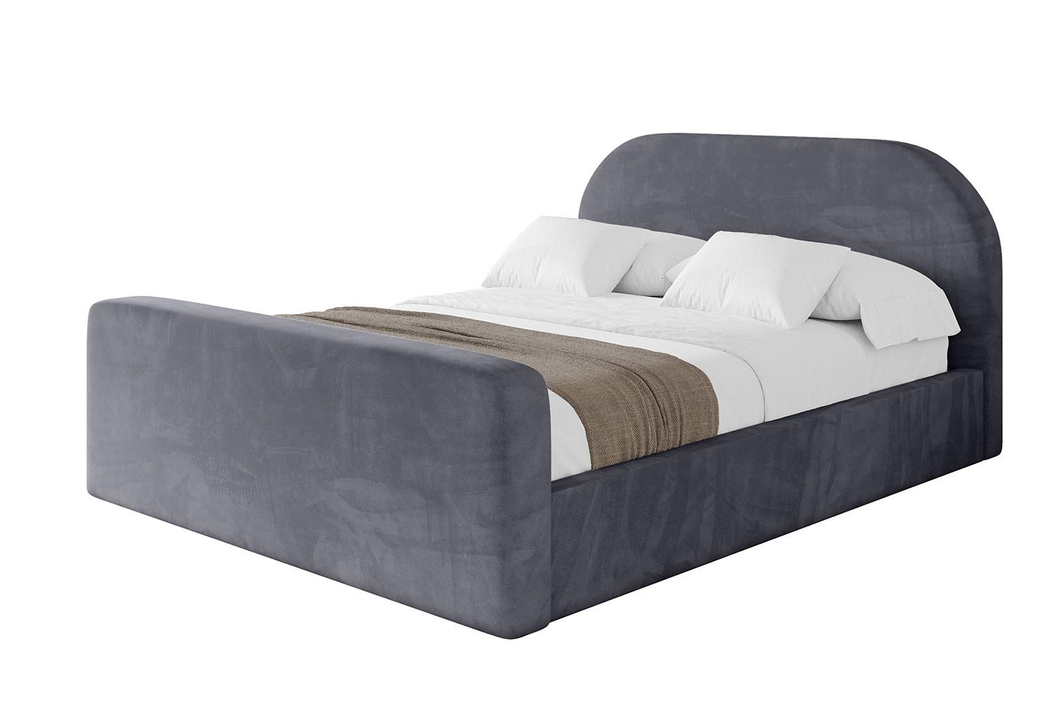 POLSTERBETT mit Bettkasten, Fußteil und Lattenrost, Boxbett ohne Matratze - TIVON-Z 180x200 Dunkelgrau - Dunkelgrau, Holzwerkstoff/Textil (180/200cm) - ALTDECOR
