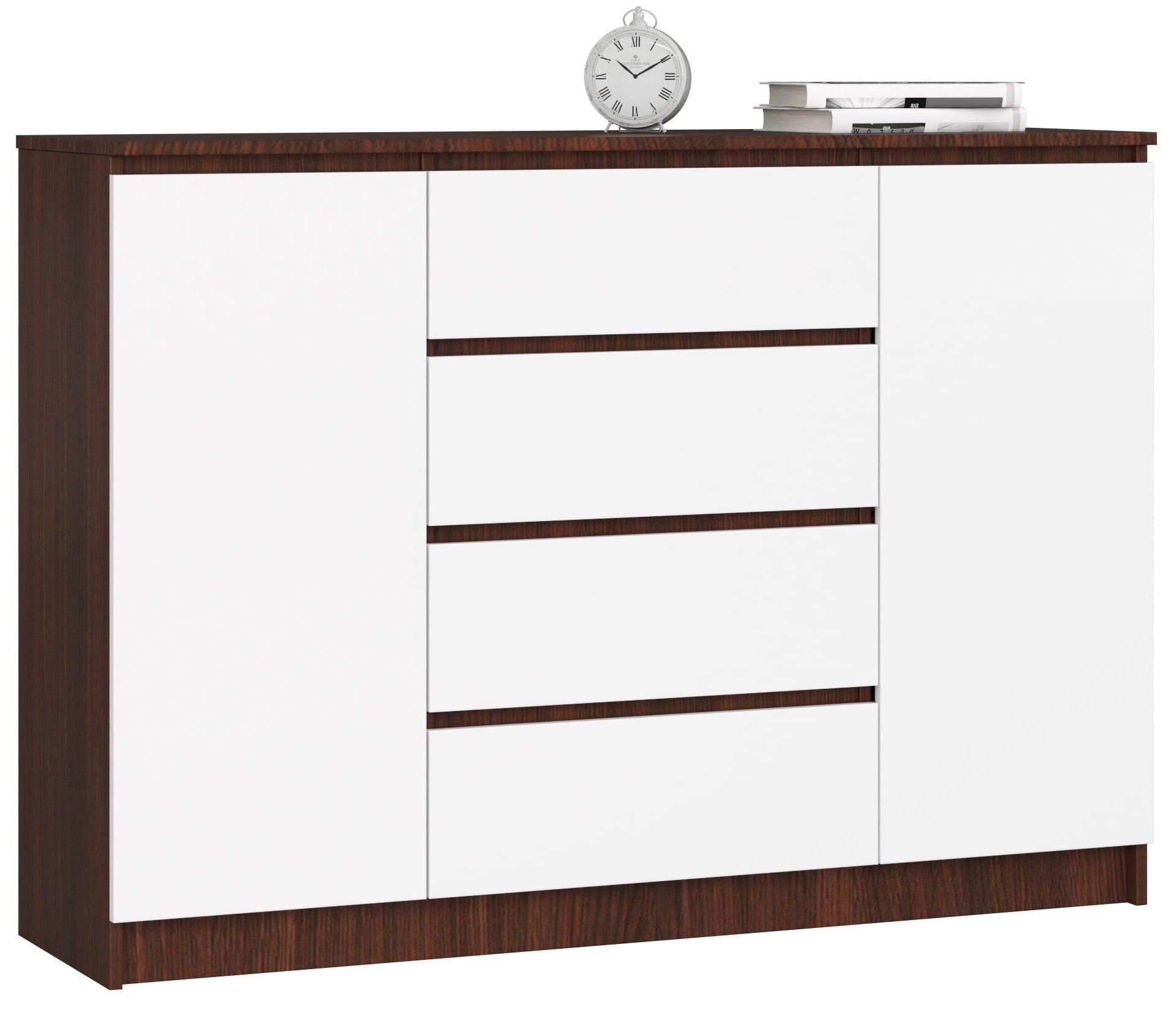 KOMMODE Dunkelbraun, Weiß 99/138/40 - Dunkelbraun/Weiß, Holzwerkstoff (138/99/40cm) - RAUMHIRSCH FURNITURE