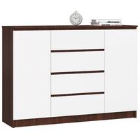 KOMMODE Dunkelbraun, Weiß 99/138/40 - Dunkelbraun/Weiß, Holzwerkstoff (138/99/40cm) - RAUMHIRSCH FURNITURE