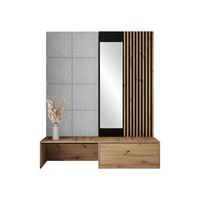 GARDEROBE Premium - Silberfarben/Eiche Artisan, Holzwerkstoff (172/205/42cm) - MIRJAN24