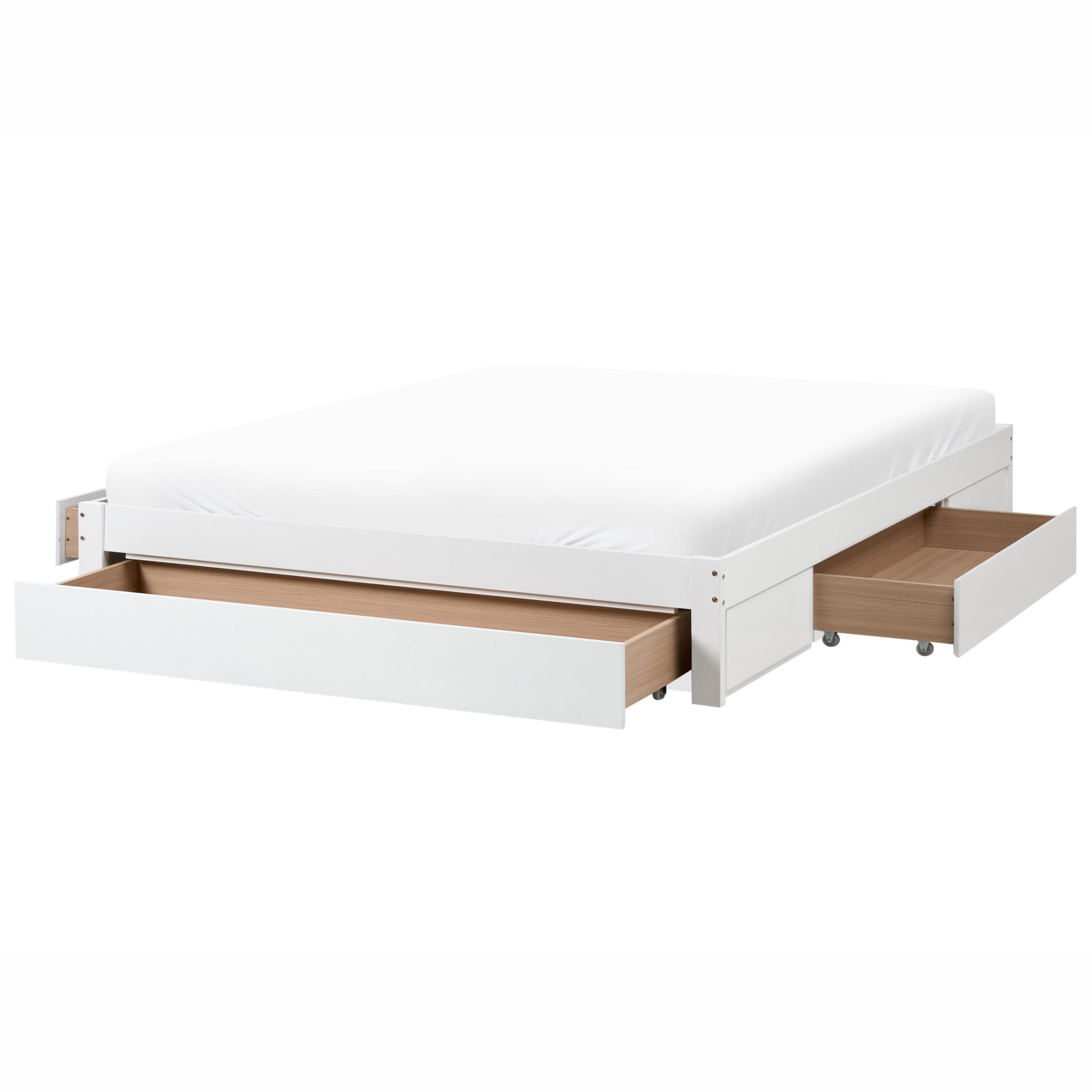 BETT 180/200 cm Dunkelbraun Giat - Dunkelbraun/Weiß, Holz (180/200cm) - Beliani