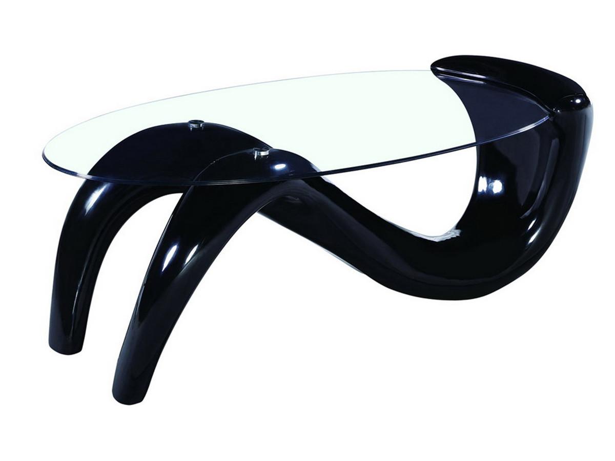 COUCHTISCH maya Schwarz lackiert - Schwarz, Glas (127/65/46cm) - Habitat Garten