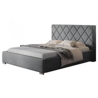 POLSTERBETT Málaga mit Kopfteil, 140x200 cm, Doppelbett mit Bettkasten und Lattenrost aus Holz, Velourstoff Beige - Beige, Holz/Textil (140/200cm) - Alpi-Möbel