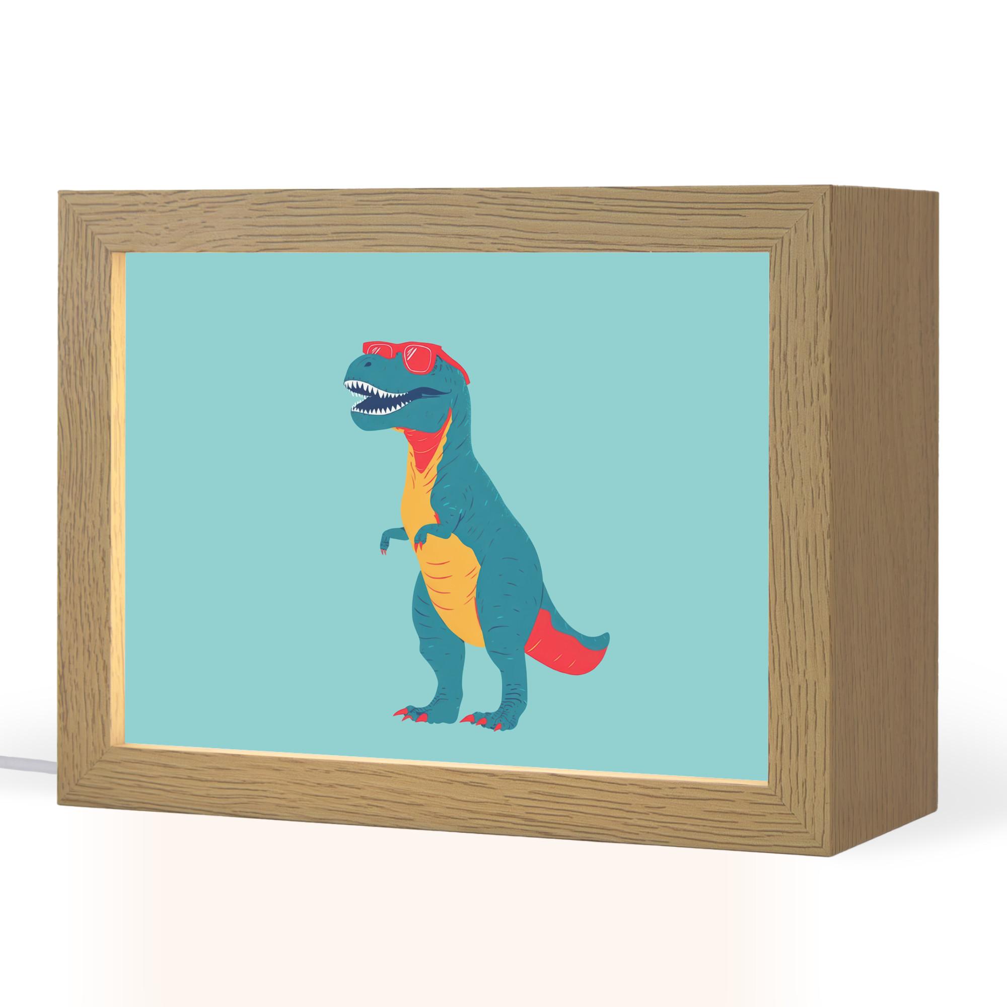 NACHTTISCHLAMPE Dinosaurier - Blau - Sonnenbrille 20x15 cm - Hellblau, Holzwerkstoff (8/20/15cm) - OnlyWow