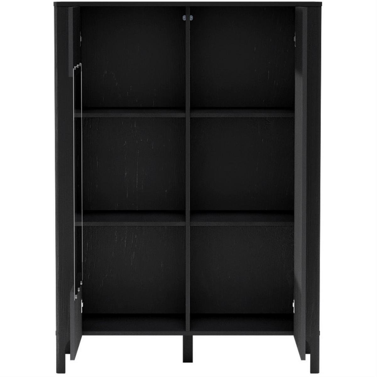 VITRINE Lume mit 2 Glastüren, 100 cm, schwarz - Schwarz, Holzwerkstoff (103/145/40.5cm) - Beautysofa